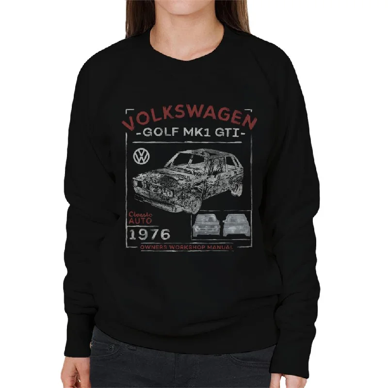 Markdowns casual workout hoodieVolkswagen Golf MK1 GTI Owners Manual Women's Sweatshirt Markdowns casual workout hoodieVolkswagen Golf MK1 GTI Owners Manual Women's Sweatshirt