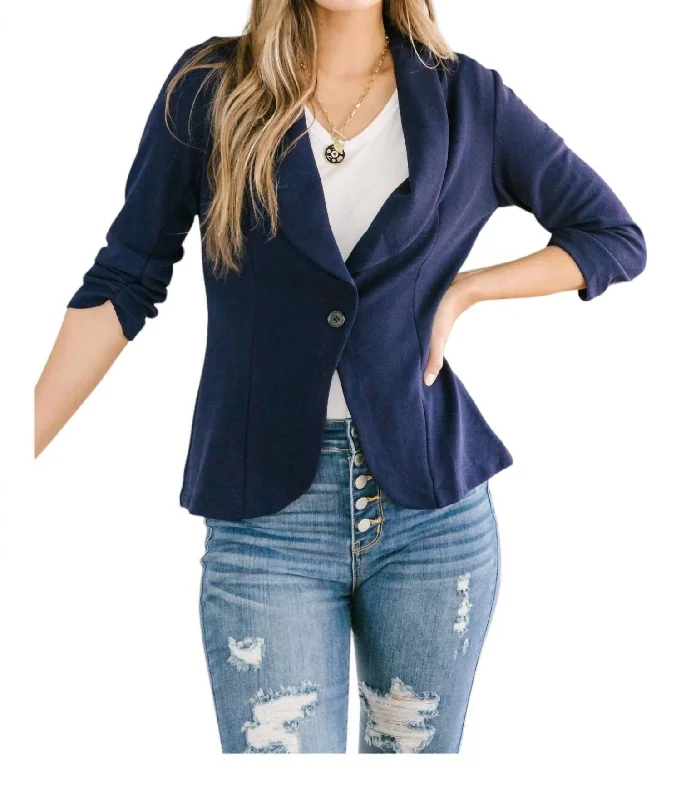 Online Specials Acting Like A Lady Blazer In Navy / Blue