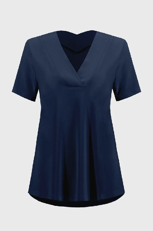 boho-chic dressJoseph Ribkoff Midnight Blue Silky Knit Flared Top