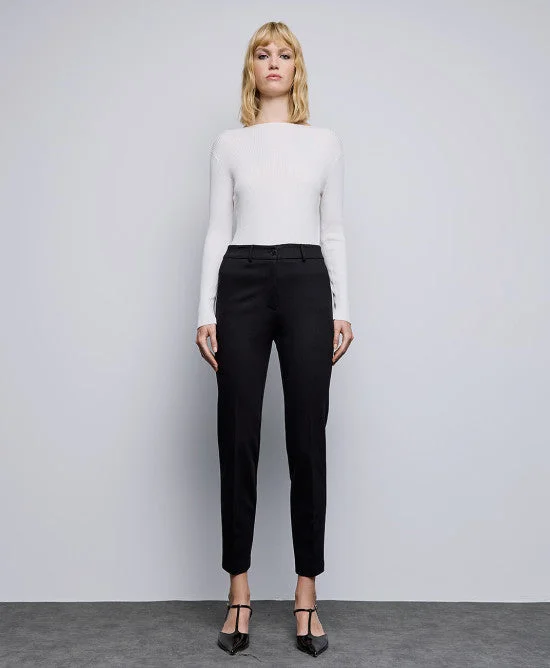 textured dressAccess Fashion Black Straight leg Trousers