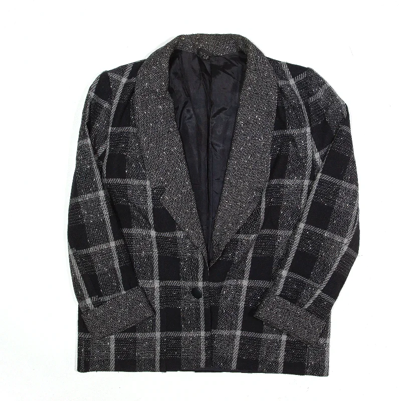 Closeout Blazer Jacket Black Check Womens UK 14
