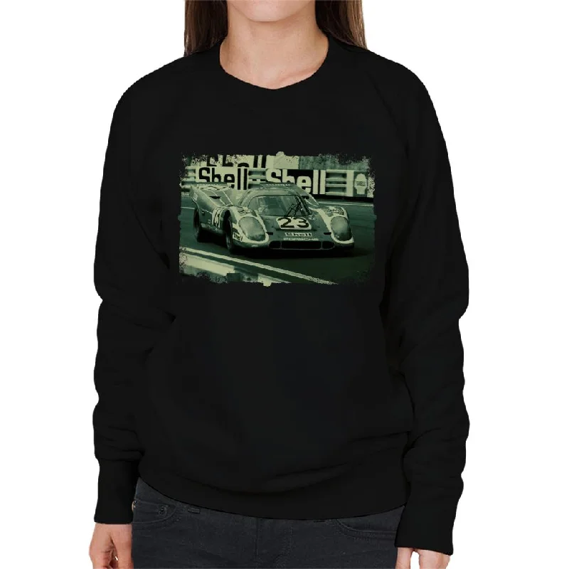 fashionable gym hoodieMotorsport Images Herrmann Attwood Porsche 917 K Women's Sweatshirt