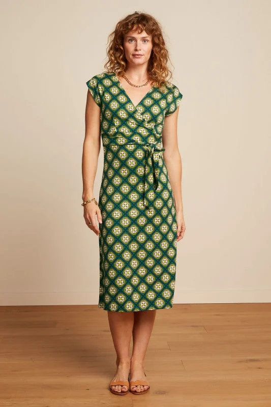 draped dressKING LOUIE Para Green Midi Kirby Dress