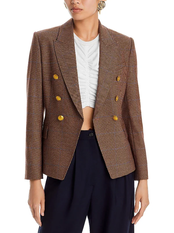 Shop and Save Chelsea Womens Houndstooth Suit Separate Double-Breasted Blazer