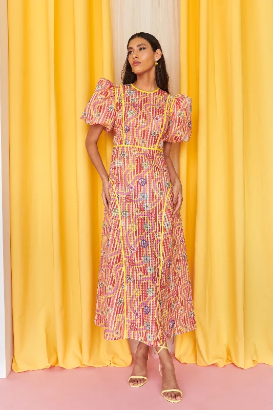 flowy evening dressCelia B Yellow Nammu Dress