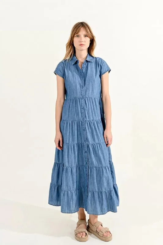 summer floral dressMolly Bracken Denim Blue Dress