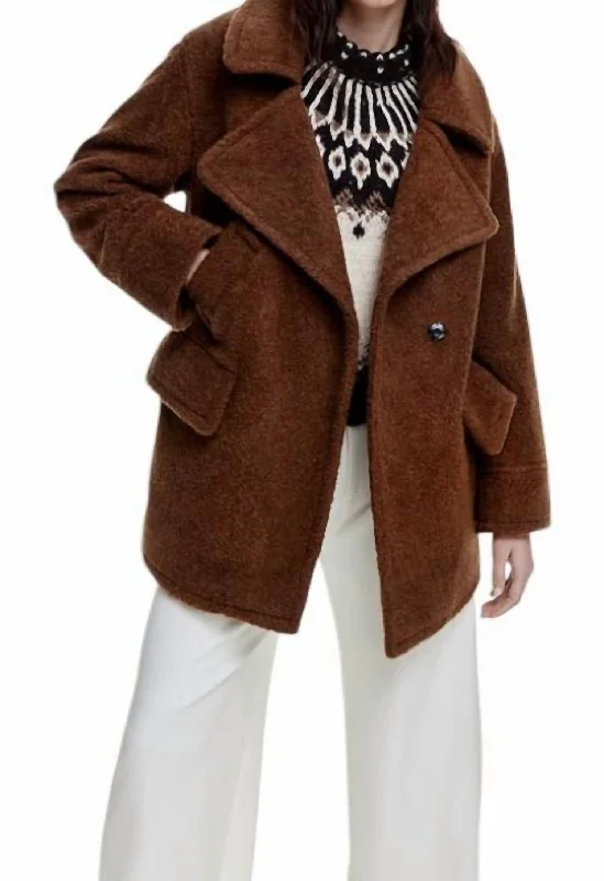 Year-End Sale Teddy Car Coat In Chestnut