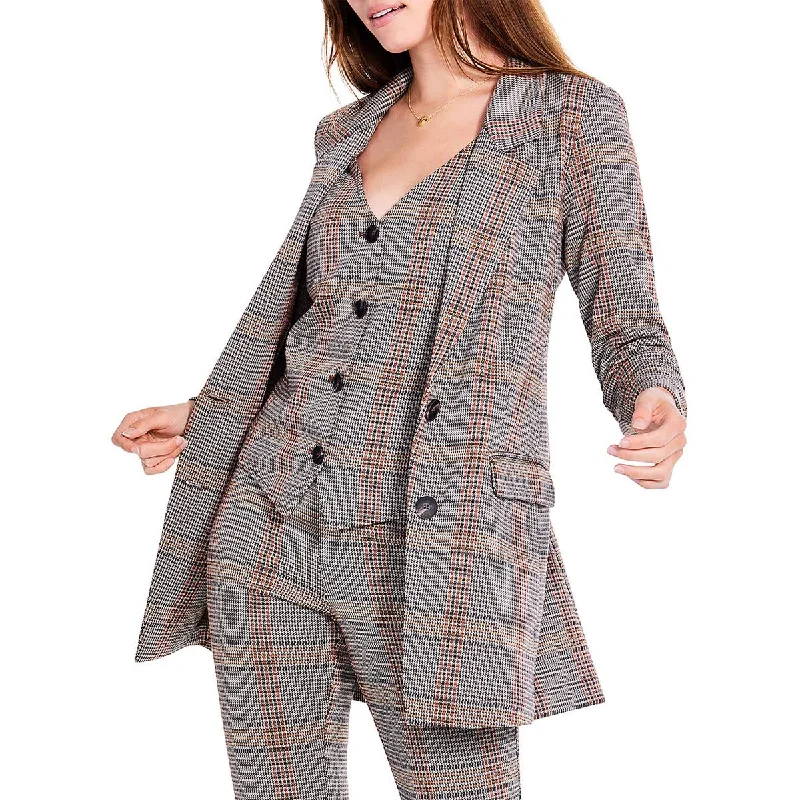 Unbeatable Prices Womens Plaid Work Two-Button Blazer