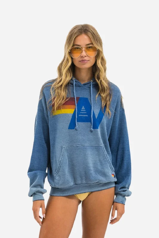 Aviator Nation Vintage Logo Relaxed Pullover Hoodie in Faded Water