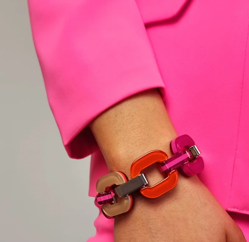 Special Price Xavier Derome Medium Orange/Purple/Beige Gourmett Bi Colour Bracelet