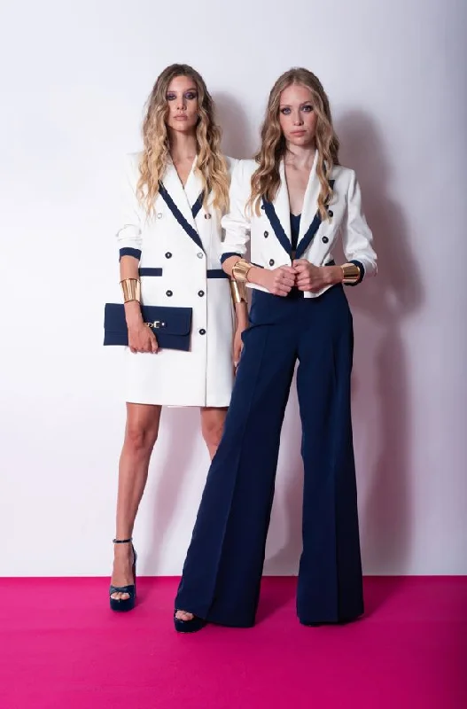 Massive Deals EDAS Tenore Spencer Cropped Short Blue White Jacket