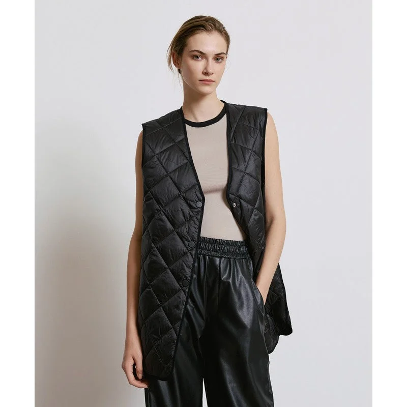 Hurry In Access Fashion Black Quilted Gillet