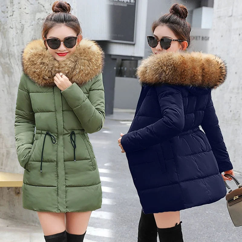 vintage trench coatWinter Jacket Women New 2018 Coats faux fur coat Female Parka black Thick Cotton Padded Lining Ladies manteau femme hiver