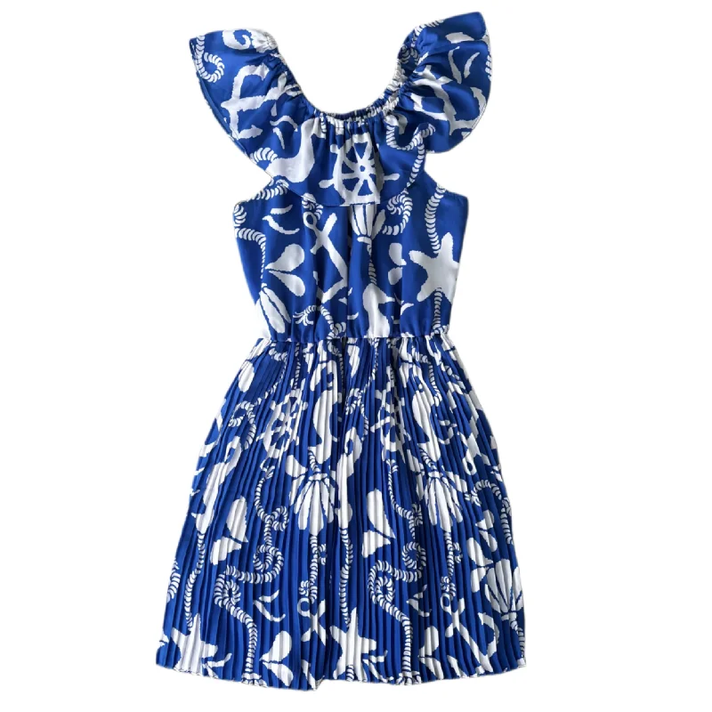 Major Savings Dress Designer By Lilly Pulitzer In Blue & White, Size: M