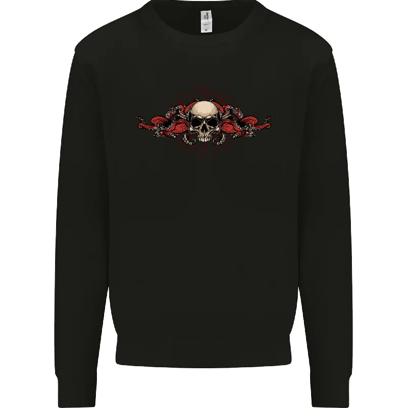 vibrant athletic hoodieA Skull With Tentacles Mens Sweatshirt Jumper