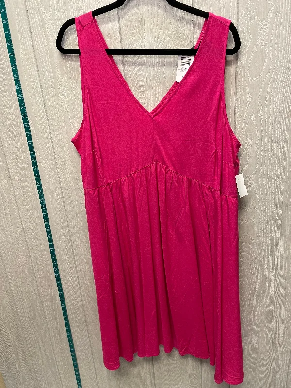 Online Specials Dress Casual Short By Torrid In Pink, Size: 1x