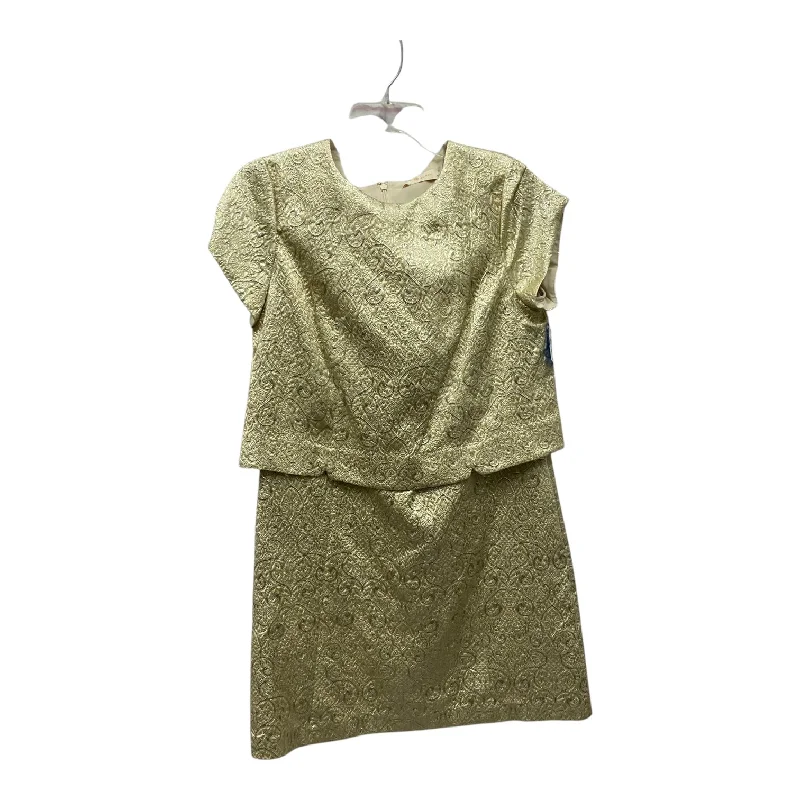 Weekend Deal Dress Designer By Tory Burch In Gold, Size:M