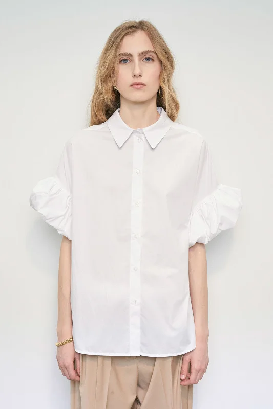 Quick Sale MEIMEIJ White Pointed Collared Blouse