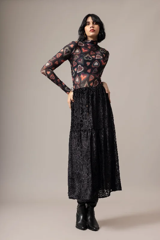Bargain Prices Emily Lovelock Miri Mesh Satin Stencel Heart Top