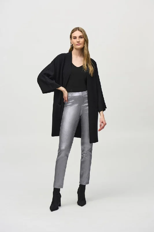 Early Bird Discount Joseph Ribkoff Black Sweater Knit Kimono Sleeve Cover-up
