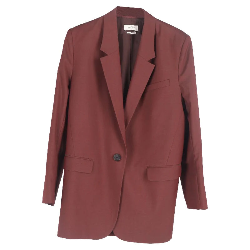 Fantastic Offers Isabel Marant Etoile Single-Breasted Blazer and Trousers Set in Maroon Wool