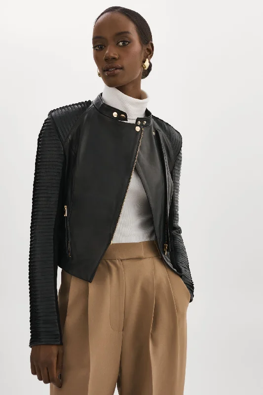 chic outerwearAZRA GOLD | Leather Biker Jacket