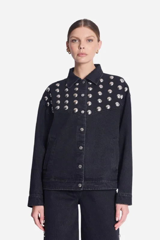 contemporary coatBernice Vivi Studded Jacket Black