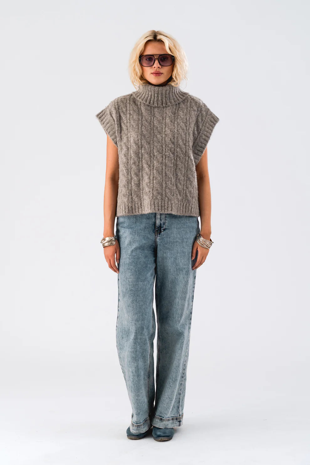 Deal Dash Lollys Laundry Dark Grey Melange Fresno Knitted Vest