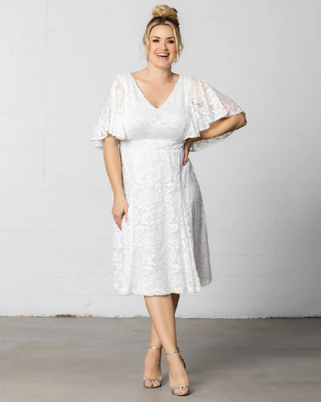 boho dressGenevieve Lace Flutter Sleeve Midi Dress - Sale!