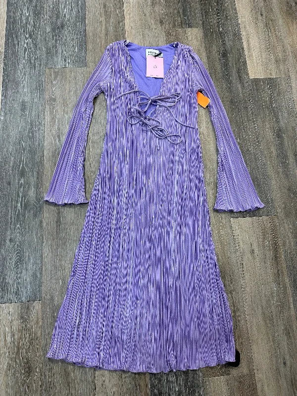 Deep Discounts Dress Party Midi By Hello Molly In Purple, Size: 2