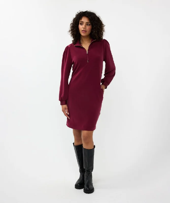 chic wrap dressEsqualo Wine Dress With Zipper