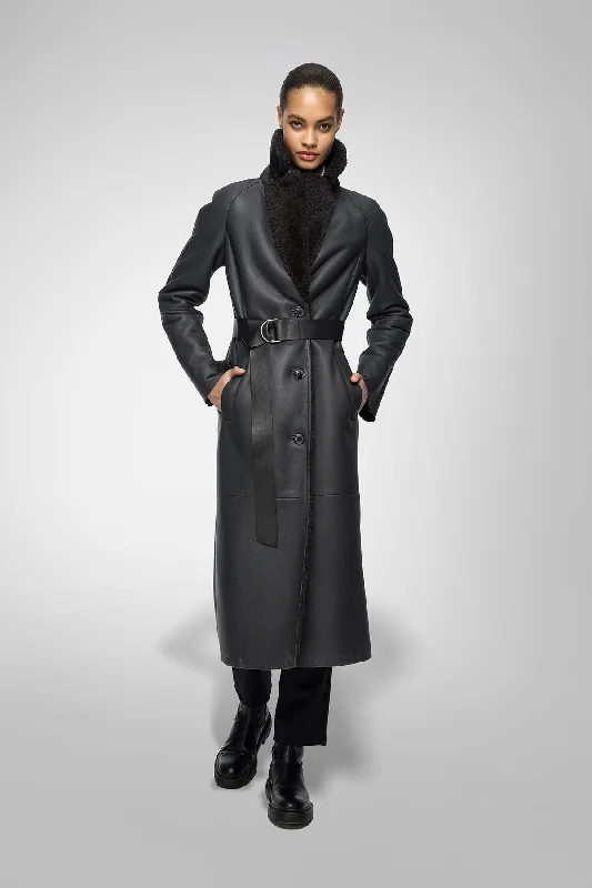 tailored blazer coatHailey - Anthracite Shearling Coat