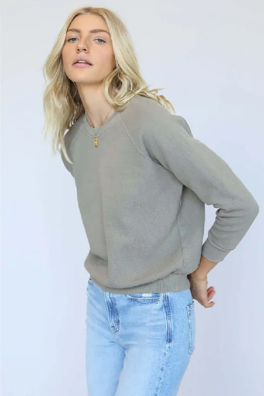 Inventory Reduction perfect white tee Allman Quilted Crewneck Sweatshirt in Shark Grey