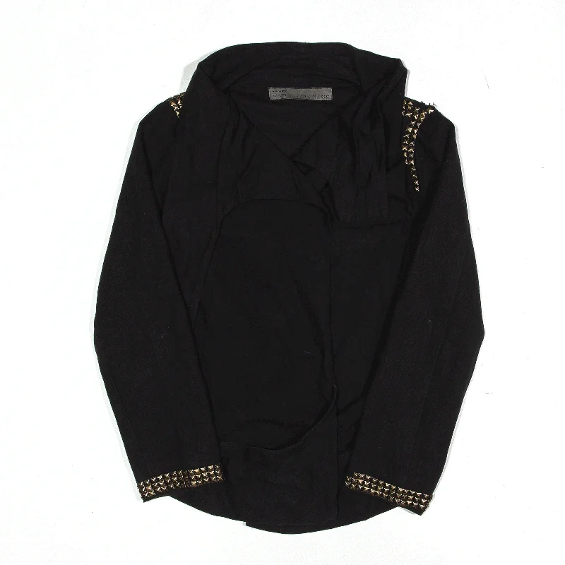 Price Rollback ZARA BASIC Studded Blazer Jacket Black Womens XS