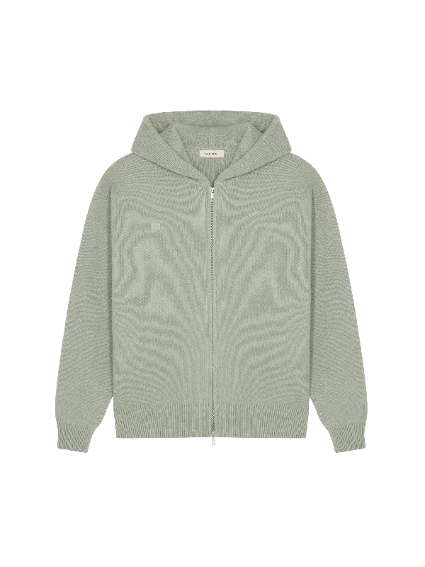 Deal Dash Womens DNA Recycled Cashmere Zipped Hoodie—moss green