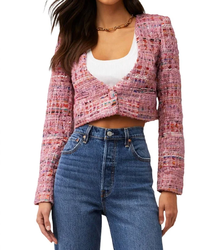 Clearance Items Celine Cropped Blazer In Pink