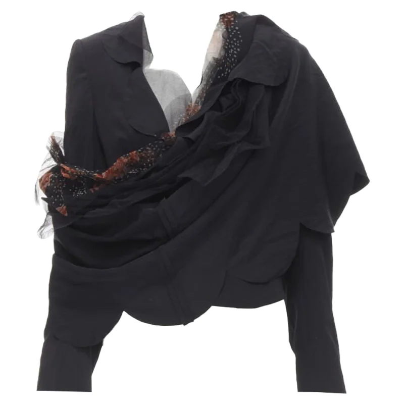 Crazy Deals Comme Des Garcons rose tulle scalloped sash blazer