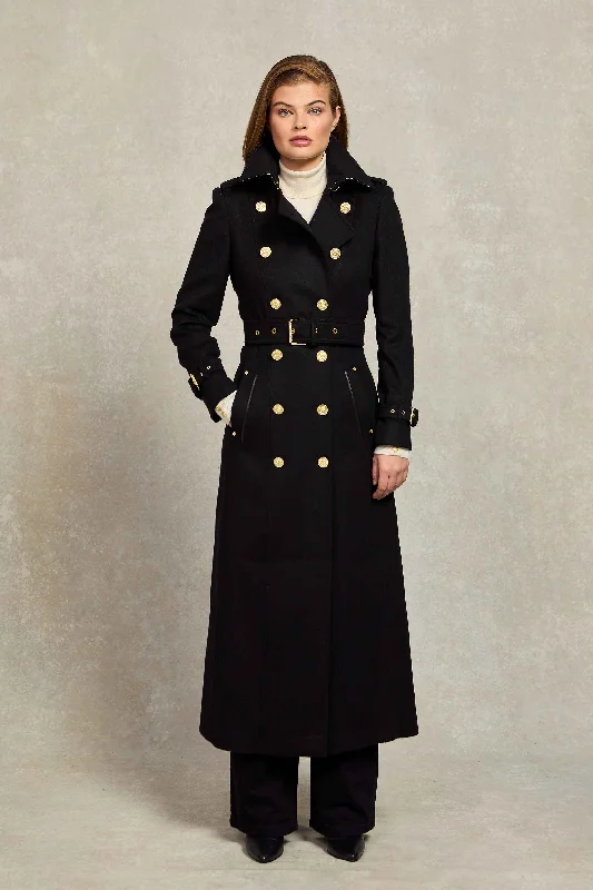 Deal Dash Full Length Marlborough Trench Coat (Soft Black)