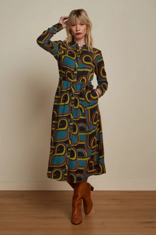 Special Buy KING LOUIE Black Rosie Midi Dress Zappa