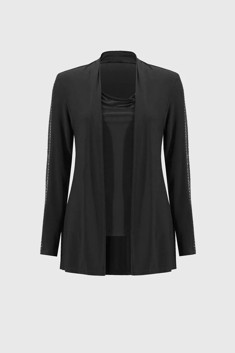 Limited Availability Joseph Ribkoff Black Silky Knit Cover-Up and Cami Set