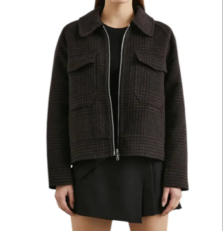 Referral Discount Cheyenne Zip Jacket In Dark Brown