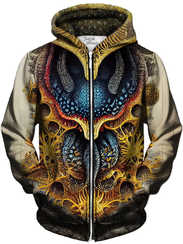 One-DAY Sale Frightening Flower Unisex Zip-Up Hoodie