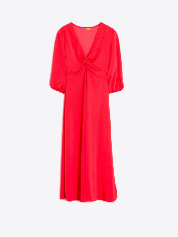 fitted dressVilagallo Coral Carolina Coral Satin Dress