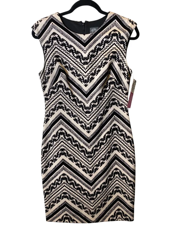 floral midi dressDress Designer By Vince Camuto In Black & Cream, Size: 4