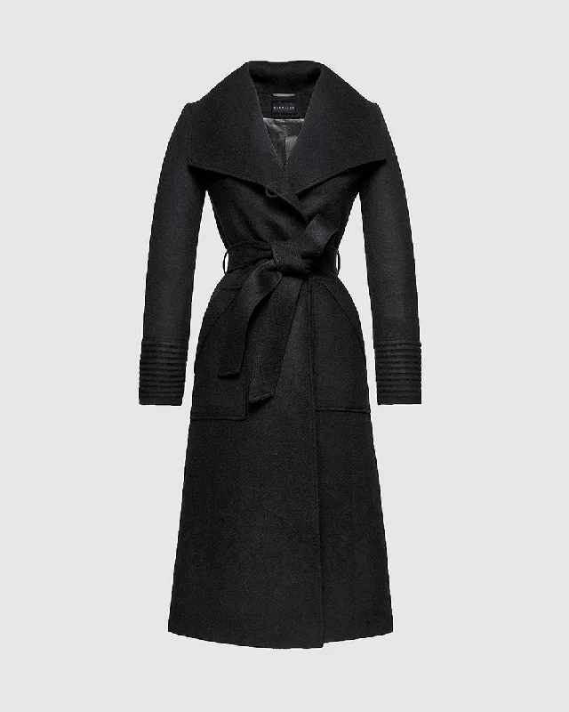 tailored blazer coatBaby Alpaca Long Wide Collar Wrap Coat