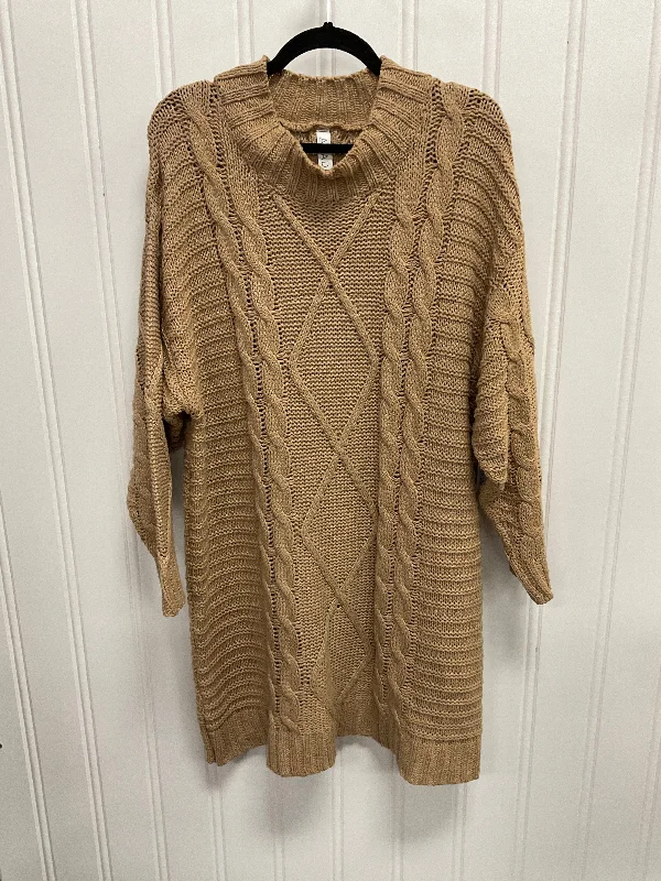 Epic Deals Dress Sweater By Amadi In Tan, Size: Xlp