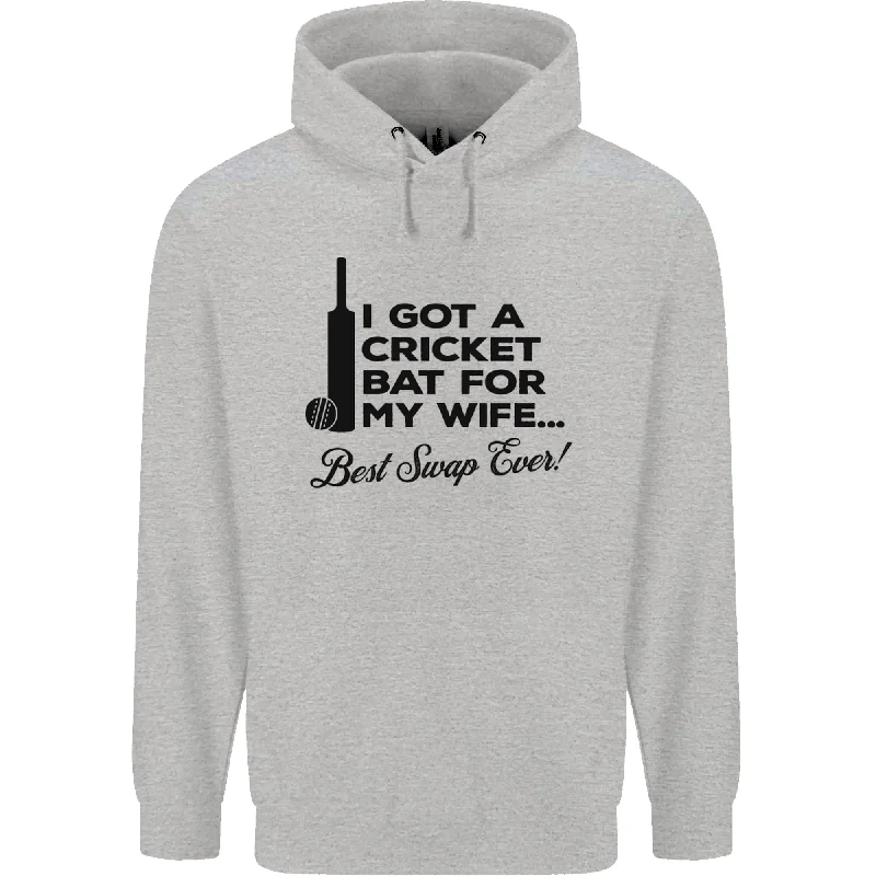 A Cricket Bat for My Wife Best Swap Ever! Mens 80% Cotton Hoodie