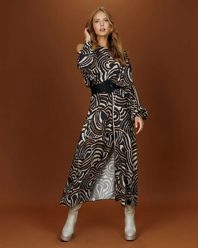 Act Fast Access Long Printed Dress