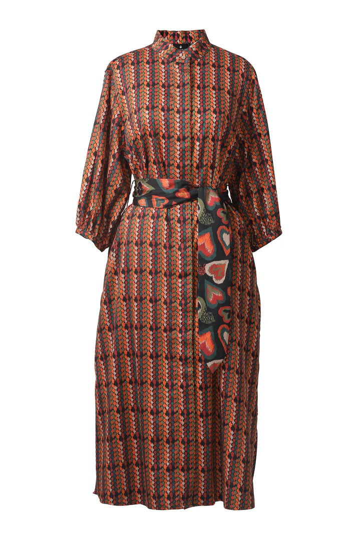 comfy dressEmily Lovelock Zora Print Mixed Dress