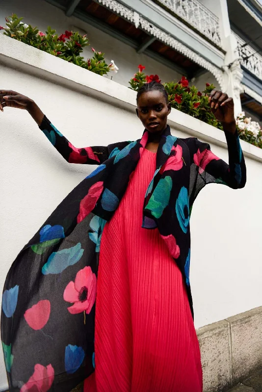 Markdown Madness Alquema Estrella Fuschia Long Estrella Dress And Collare Coat